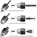 Miniatyrbild 4 av 5: 1,5-13 mm borrchuck 1/2-20 UNF med SDS plus-adapter och hylsnyckel Borrchuck Snabbväxlingschuck med nyckel för borrning Elektrisk borrkonvertering