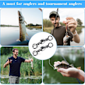 Miniatyrbild 5 av 5: 100 st Fiske Tackle Swivel Kolstål Fiske Connector Swivel Färskvatten Swivels Stål Kroklina Connector Rullande Fiske Swivels size 2
