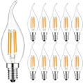 Miniatyrbillede 1 af 4: Pakke med 10 4W E14 LED Filament Pære Flammelys 2700K Varm Hvid, 360° Strålevinkel, Ikke-Dæmpbar [Energiklasse F]