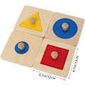 Miniatyrbillede 4 af 5: Baby Træ Geometriske Form Puslespil, Montessori Farvematch Læringslegetøj 1 2 3 4 År GiAt Aor Småbørn Førskole
