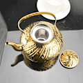 Miniatyrbillede 5 af 5: 1400ml Rustfrit Stål Tekande med Infuser, Antik, Velegnet til Induktion eller Gasblus