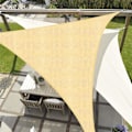 Miniatyrbillede 2 af 5: Skygge Sejl, Vandtæt Markise UV Beskyttelse Trekantet Skygge Sejl til Have Terrasse Camping Light Yellow 2*2*2M
