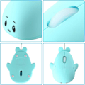 Miniatyrbillede 5 af 5: Delfin-formet USB-kablet mus, optisk mus til stationær computer, bærbar computer, 3 knapper, blå