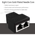Miniatyrbilde 3 av 5: Rj45 Lan Splitter [2 stk], Tilkoblinger 1 til 2 Splitter Pluggadapter, To datamaskiner kan surfe på Internett samtidig