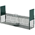 Miniatyrbillede 1 af 4: Lille dyrefælde til fangst af kaniner og mus - 2 indgange + håndtag - dimensioner 62L x 24B x 27H cm - grønt metal