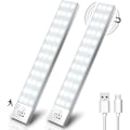 Miniatyrbild 1 av 3: 36 LED-skåpslampor, USB-laddningsbara trådlösa LED-garderobslampor med rörelsesensor, LED-belysning (2-pack)