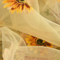 Miniatyrbilde 4 av 5: Solsikke halvtransparente gardiner med øyer, voile gardin transparent flora blomster 95x200cm