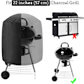 Pikkukuva 3 / 4: Hiiligrilli suojus, vedenpitävä suojus ulkogrillille, pyöreä grilli suojus 61*72cm, musta (61 x 72cm)