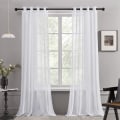 Miniatyrbillede 1 af 5: Sæt med 2 Voile Gardiner Super Soft Øje Gardin Dekorative, 132x160cm