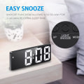 Miniatyrbild 4 av 5: Digital väckarklocka, sängbordsväckarklocka med stor LED-display, icke tickande USB/batteridriven väckarklocka