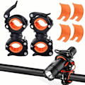 Miniatyrbild 1 av 5: 2-pack cykelficklampa hållare - 360° rotation - justerbar styrfäste för cykellampor