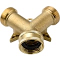 Miniatyrbillede 3 af 5: 2-vejs messinghane - Y-ventil slangedeler havehanefordeler manifold 3/4\" messing slangefittings