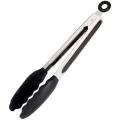 Miniatyrbilde 1 av 5: Cuisine Kitchen Tongs Silikon Tongs Varmebestandig Håndtak med Easy Grip Non-Slip Smart Locking Rustfritt Stål Matlaging Tongs (Svart) 7 Tommer