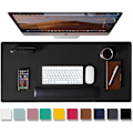 Miniatyrbillede 1 af 5: Læder Skrivebordsunderlag, Skridsikker PU Læder Skrivebordsunderlag, Laptop Skrivebordsunderlag, Vandafvisende Skrivebordsunderlag til Kontor og Hjem Black 31.5" x 15.7"