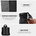 Miniatyrbilde 4 av 5: Sammenleggbar Mesh-pose med snor Multifunksjonell verktøypose Gjenvinningspose Dumppose for belte vest ryggsekk utendørsaktiviteter Black