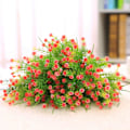 Miniatyrbillede 2 af 5: Kunstige Blomster Babysbreath Falsk Buket 6 Bundt Falske Planter Bryllup Brud Buket Udendørs Hjemmekontor (rød)