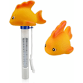 Miniatyrbillede 1 af 5: Flydende pooltermometer, vandtermometer med snor og morgenmad varm kilde akvarium jacuzzi fiskedam (lille gul croaker)