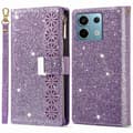 For Xiaomi Redmi Note 13 Pro 5G/Poco X6 5G Deksel Lær Telefon Deksel Glitter Overflate
