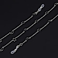 Miniatyrbild 2 av 5: 2 st glasögonkedjor, solglasögonremhållare läsglasögon sladd snodd, metall långt halsband accessoarer med gummiklädda ändar