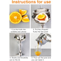 Miniatyrbillede 5 af 5: Manuel citruspresser i aluminium - 21,5*12,5*9,5 (H) cm - 304 rustfrit stål - med ergonomisk håndtag - til presning af citronsaft