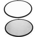 Miniatyrbilde 1 av 5: 1 stk sammenleggbar reflektor bærbar diffusor rekvisita reflektor for studio 2-i-1 fotoreflektor, 60CM (sølv og hvit)