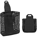 Miniatyrbilde 1 av 5: Sammenleggbar Mesh-pose med snor Multifunksjonell verktøypose Gjenvinningspose Dumppose for belte vest ryggsekk utendørsaktiviteter Black