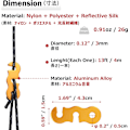 Miniatyrbild 2 av 3: Reflekterande killar rep 3mm Guylines 3m /11.8ft Tält Camping rep för att binda ner presenningar Fixering utomhusförpackning (Gul 8-pack)