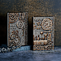 Miniatyrbillede 5 af 5: Vintage 3D præget læder skrivejournal, A5, 200 sider, antik håndlavet daglig notesblok skitsebog, rejsedagbog og notesbog at skrive i Train-(RedBronze) 8.4x5.7In