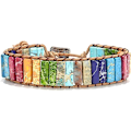 Miniatyrbilde 4 av 5: 7 Chakra Armbånd for Kvinner med Ekte Steiner Lær Wrap Healing Bead Armbånd Kvinner Menn Boho Vennskap Smykker
