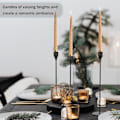 Miniatyrbild 5 av 5: Set med 3 Svarta Ljusstakar, Avsmalnande Ljus Metall Ljusstake Hållare - Eleganta Ljusstakehållare för Hemfest Vardagsrum Black