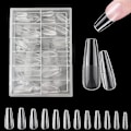 Miniatyrbild 1 av 5: Nagelspetsar, mjuk gel full cover nagelspetsar kit för nagelförlängningar, klara akryllimspetsar utan fil falska franska nagelspetsar för nagelkonst Semi-matte-trapezoidal