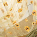 Miniatyrbillede 2 af 5: Solsikke Semi-Transparent Gardiner med Øjer, Voile Gardin Transparent Flora Blomster 95x200cm