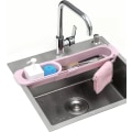Miniatyrbild 1 av 5: Diskhoavloppsställ med infällbar teleskopisk hållare och svampbox (rosa)