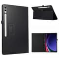 Fodral för Samsung Galaxy Tab S10 Ultra Bi-Fold Ställ Läder Tablettskydd Litchi Textur - Svart