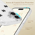 Miniatyrbillede 2 af 5: Etui til iPhone 16, Bling Glitter 3D Sløjfe Telefon Etui Sødt Glitrende Krystalklart Slankt Blødt Holdbart Beskyttelsescover Black iPhone 16
