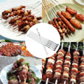 Miniatyrbilde 4 av 5: Rustfrie kebabspyd i rustfritt stål, 10 flate grillspyd i metall, gjenbrukbare grillspyd, for grønnsaker og kyllingkjøtt (41 cm/16 tommer)