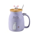 Miniatyrbillede 1 af 5: Tekop med ske og låg, keramisk kaffekop, kawaii katte kop, søde tekopper, søde ting, fødselsdagsgaver, 401-500ml
