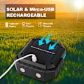 Miniatyrbild 4 av 5: Solcellsladdad LED-belysning med 3 lägen, bärbar arbetslampa med USB, 360° fäste, magnetisk bas, blå