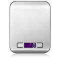 Miniatyrbillede 1 af 5: Køkkenvægt, Køkkenvægt, Madvægt, Køkkenmadvægt med Tara/LCD-display/Rustfrit stål, Maks. kapacitet 5 kg, 1 g trin