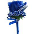 Miniatyrbilde 1 av 3: 2 stk. Bryllupsblomster Kunstige Blomster Brudgom Groomsmen Blomsterbuketter Til Bryllup Prom Hjem Kongeblå