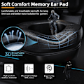 Miniatyrbillede 4 af 4: Gaming Headset til PC PS5 PS4 Xbox One, med 50mm Drivere 3D Surround Sound, Støjreducerende Mikrofon, Bløde Memory Ørekopper & 4 Tilstande RGB Lys