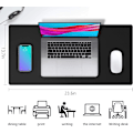 Miniatyrbild 4 av 5: Läder skrivbordsunderlägg, kontorsunderlägg, halkfri PU-läder skrivbordsunderlägg, laptop skrivbordsunderlägg, vattentätt skrivbordsunderlägg Black 36" x 17"