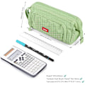 Miniatyrbillede 2 af 5: Store blyanter til piger Super store blyant etui til kvinder lynlås glat pen etui pung holder brevpapir arrangør Duarable blyant etuiGrøn
