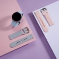 Miniatyrbild 2 av 5: 3-pack handledsband, kompatibel med Samsung Galaxy Watch, mjukt silikonarmband, för Galaxy Watch Active/Watch 3/Gear Sport, rosa/ljusblå/grå