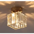 Miniatyrbillede 1 af 5: Krystal loftslampe, 60W mini kvadratisk lysekrone indbygget moderne foldbar næsten loftslampe, spisestue soveværelse, E27 sokkel