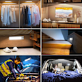 Miniatyrbillede 5 af 5: Skablys, 6000K genopladelig LED-belysning til indendørs skabe, trådløs, magnetisk, dæmpbar LED-lys med bevægelsessensor
