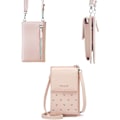 Miniatyrbilde 2 av 5: Dame Crossbody Telefonveske Lær Mynt Mobiltelefon Lommebok Mini Mobilveske Skulder med Rem og Kortspor
