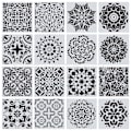 Miniatyrbilde 1 av 5: Gjenbrukbare sjablonger - Mandala sjablonger for DIY veggkunst og scrapbooking (16 stk)