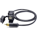Miniatyrbilde 2 av 3: DIN Hella Motorsykkel 2.1A Dobbel USB Lader Socket Strømadapter med 1.8m Kabel for Telefon/iPhone/GPS SatNav