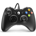 Miniatyrbild 1 av 5: Trådbunden handkontroll för Xbox 360, spelkontroll för 360 med dubbla vibrationer Turbo kompatibel med Xbox 360/360 Slim och PC Windows 7,8,10 Black